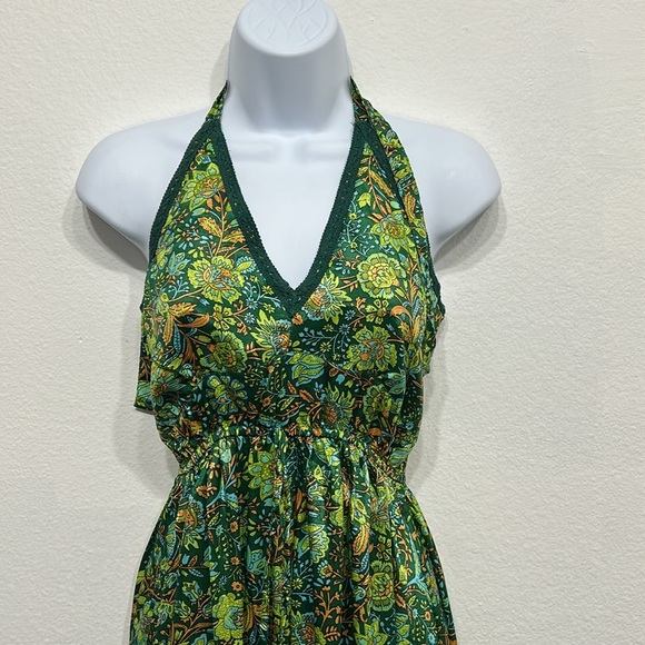 Floral Green Halter Maxi Dress NWT - Picture 9 of 11